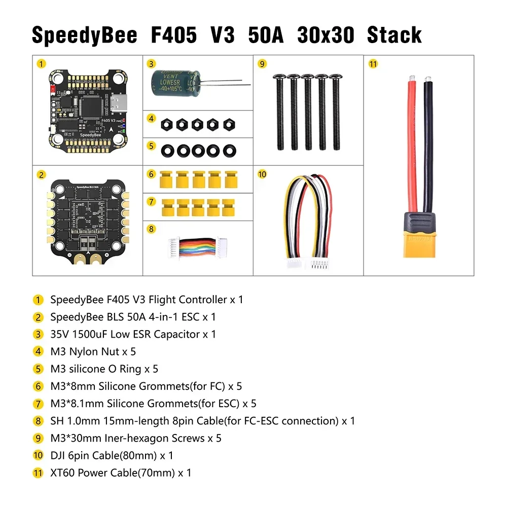 Stack de contrôle de vol Speed - Speedybee F405 V4 Bls 55A Stack avis et prix